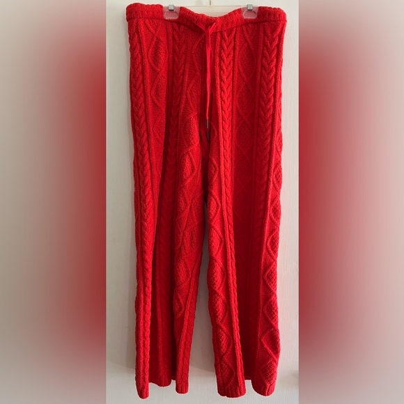 PJ Salvage Chenille Cable Knit Lounge Pants Size M - Picture 2 of 4
